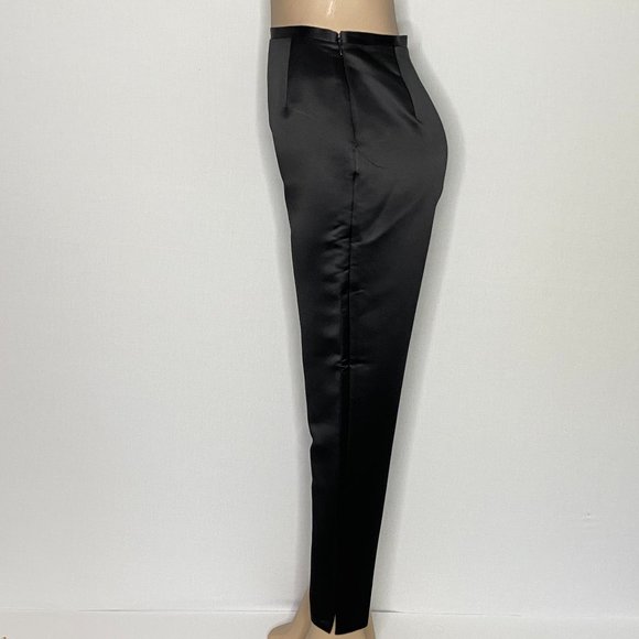 Isabel Ardee Pants Black Satin Straight Leg 10 - Picture 2 of 10